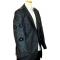 Lanzino Charcoal Grey Double Lapel Casual Blazer With Embroidery And Metal Studs 1762